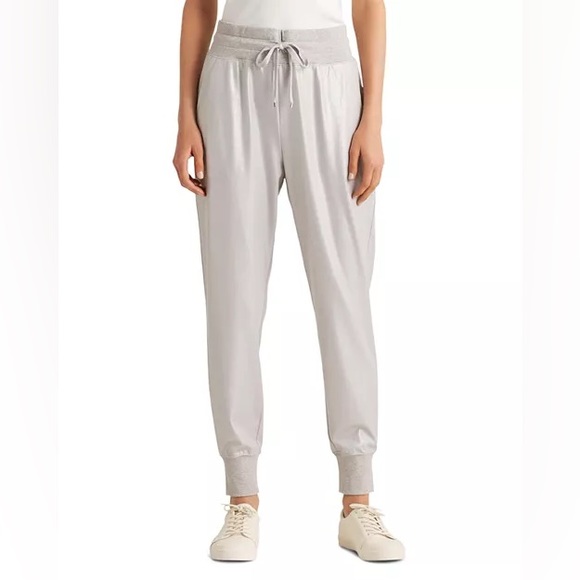 Lauren Ralph Lauren Pants - Lauren Ralph Lauren Sparkly Metallic Silver High Rise Full Length Jogger Pants S